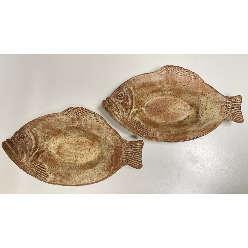 VTG Ovenware by Thora Terracotta Fish Baking Dishes Pottery Stoneware Set of 2